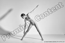 Nude Gymnastic poses Woman White Moving poses Athletic long brown Dynamic poses Pinup